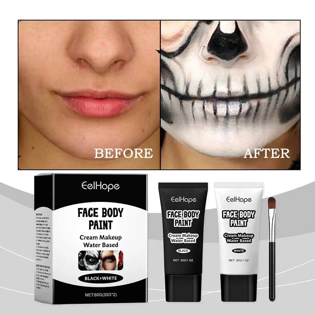White Makeup Foundation Cream Concealer Halloween Cosplay Make-Up Lasting Cream Cosmetics Halloween Face Long Face White