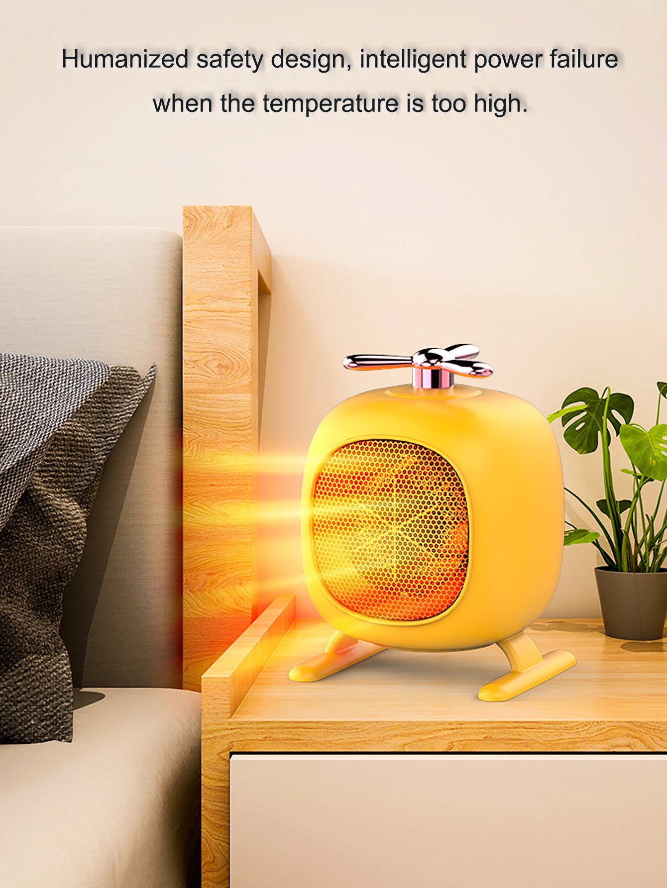 Mini portable heater novelty little cute low noise desktop room portable plug-in electric fan heater home home office winter