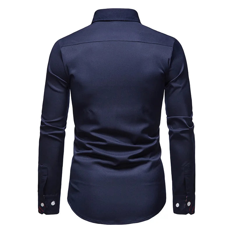 Men's Shirt with Collar White Shirts Man Long Sleeve Men's Shirts Mens Polo Shirts for Men Famous Brands Camisa Social Masculina