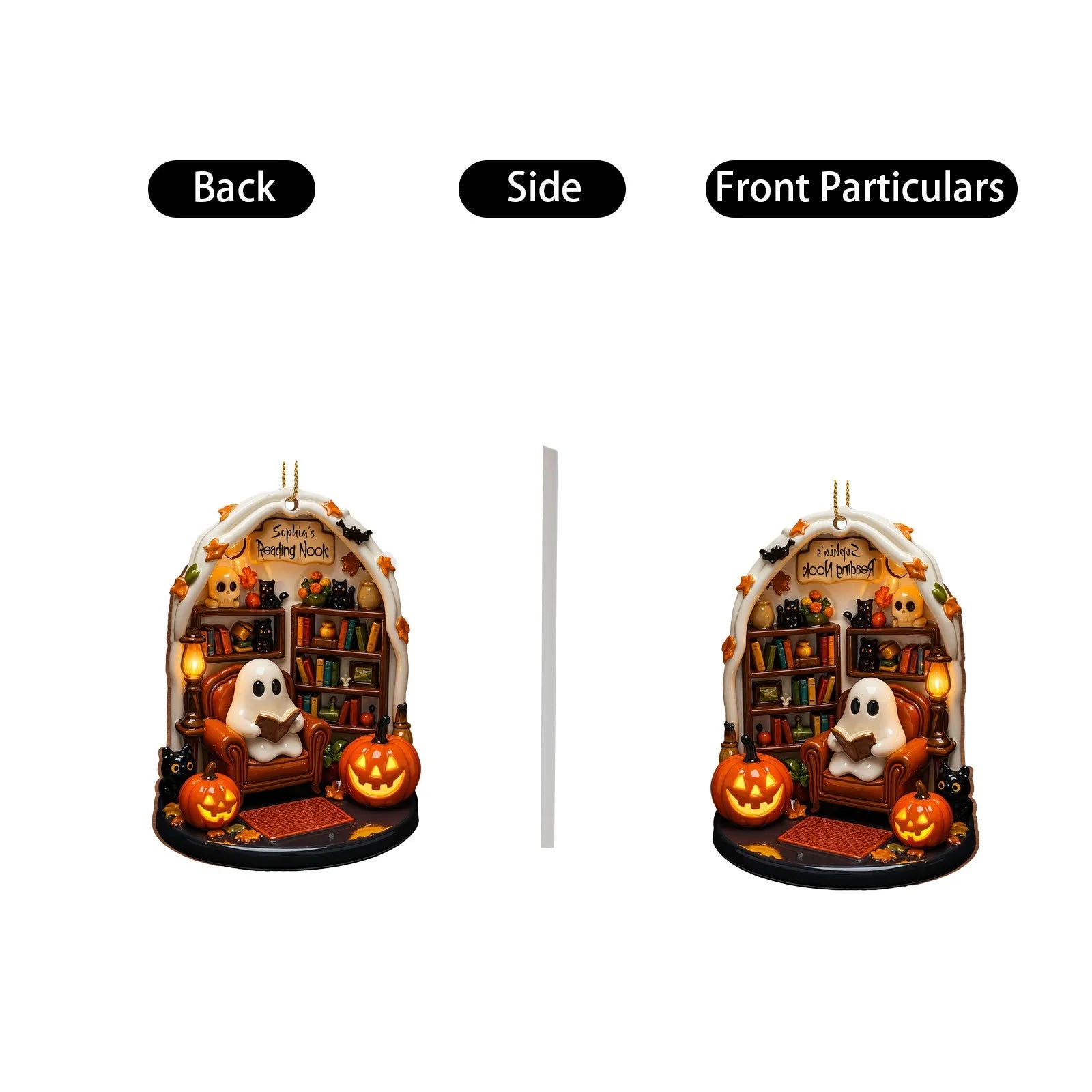Halloween Ghost Reading 2D Flat Ornaments Festival Atmosphere Theme Party Decorative Supplies Creative Home Decorative Gift
