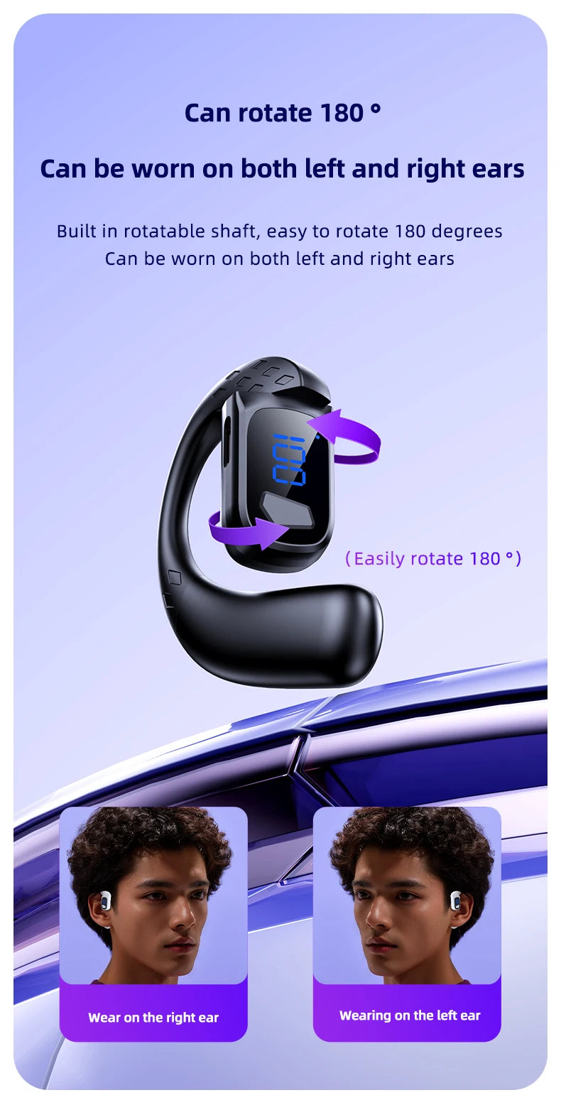 Digital Display Wireless Earphone New Bluetooth 5.4 Headset For Universal Phones Noise Cancelling Sports/Game/Drive Headphones