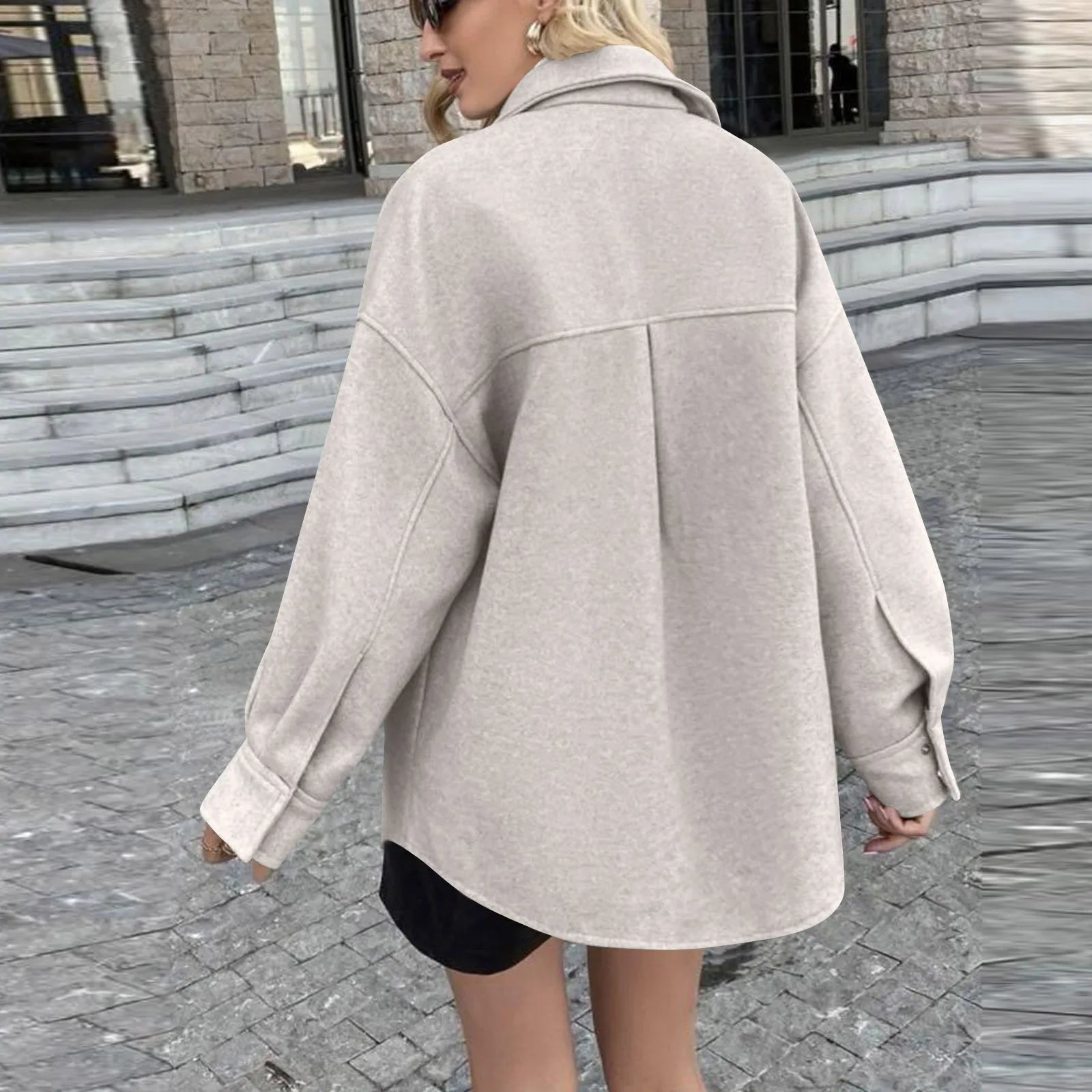 Women Casual Comfort Jackets Cozy Soft Fabric Casual Lapel Collar Winter Outerwear Female Daily Vintage Wearing With Pocket