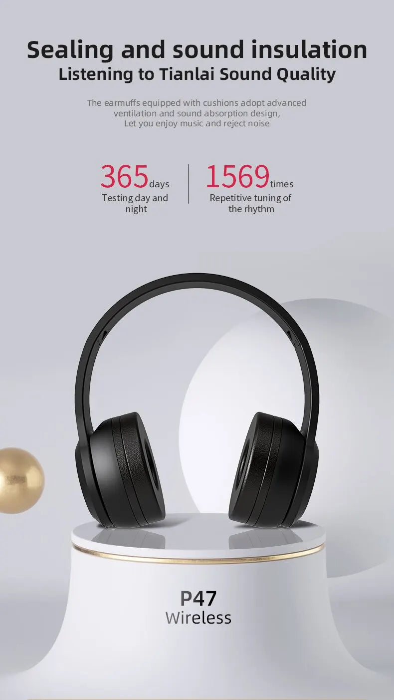 Bluetooth 5.0 P47 TWS Stereo Headphone Bluetooth Earphones Music Headset with Mic for Mobile iPhone Sumsamg Android IOS