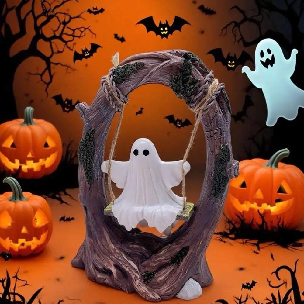 Halloween Themed Halloween Swing Ghost Ornament Model Statue Spooky Ghosts Decor Display Handicraft Ghost Halloween Decoration