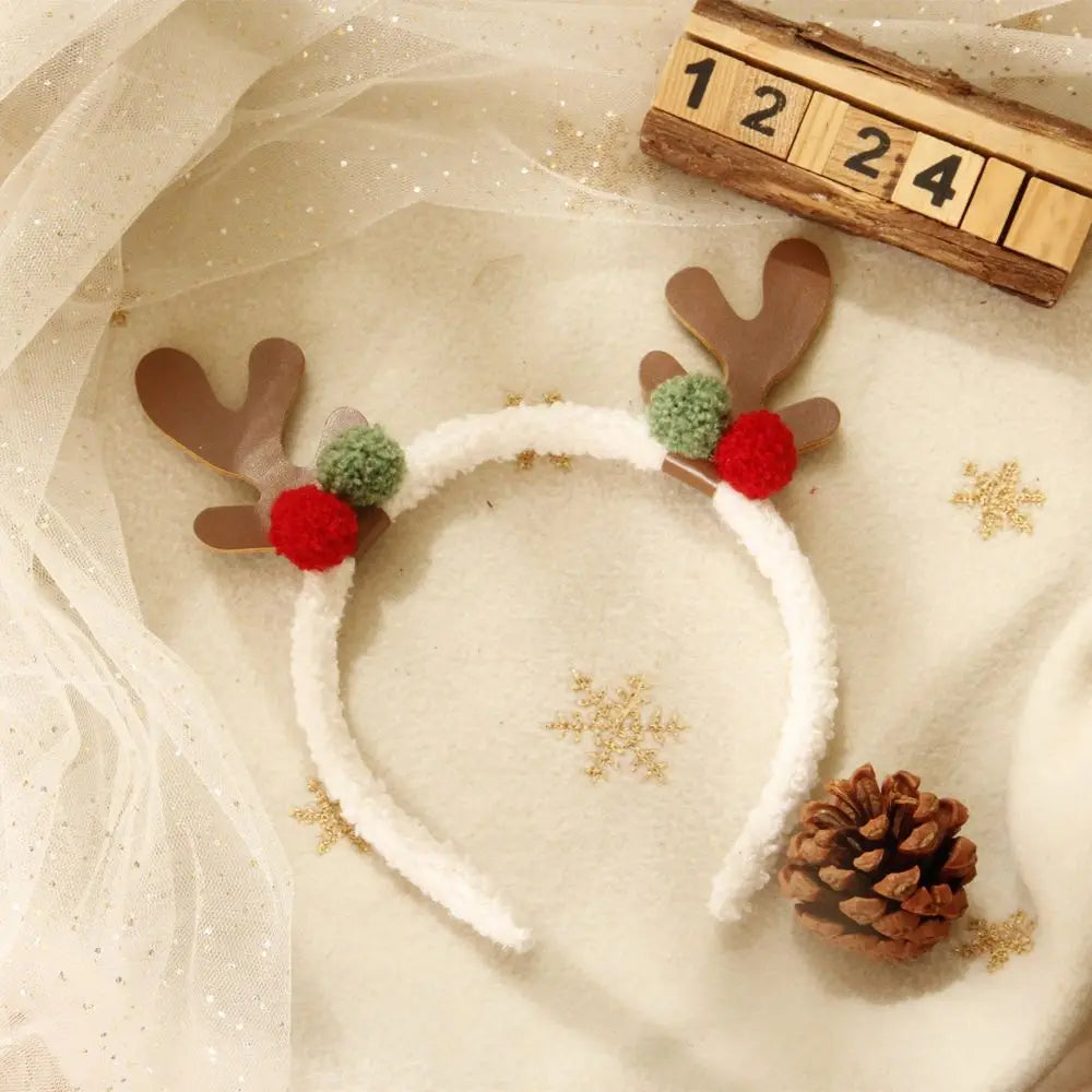 Accessories Decoration Pros  Ball Elk Children Girls Hair Wear Antler Hair Hoop Women Hair Band Christmas Hair Accessories