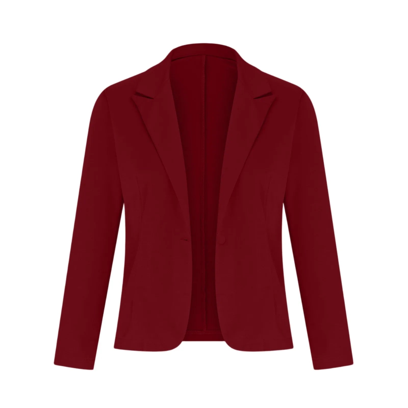 Casual Suit Jacket for Women Fashion Solid Color Long-sleeved Suit Collar Blazer Business Casual Single-button Cardigan Jacket