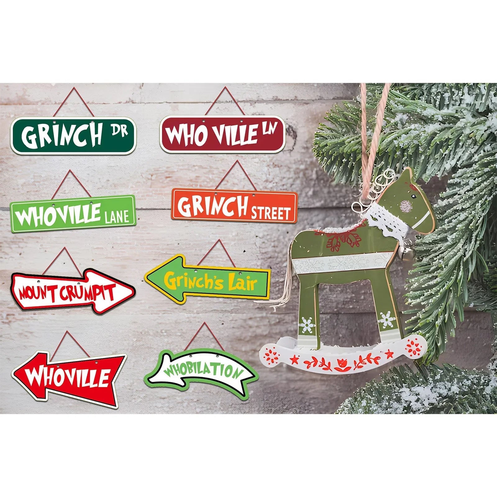 Christmas Tree Decorations 16pcs Grinchs Christmas Tree Hanging Ornament Holiday Xmas Grinchs Ornaments Grinchs Christmas Decor