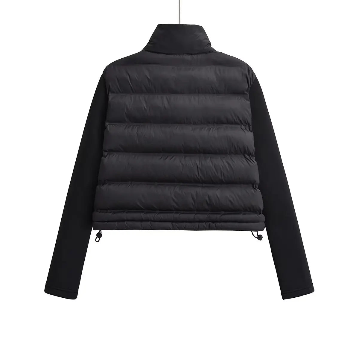 Winter Jackets For Women 2025 Black Spliced Long Sleeve Winter Women's Cold Coat Luxury Parkas Female New In Outerwear