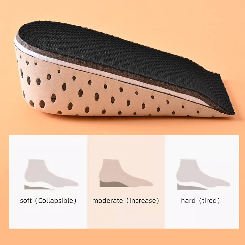 1 Pair Height Increase Insole Breathable Memory Foam Heel Lifting Inserts Shoe Lifts Shoe Pads Elevator Insoles for Unisex