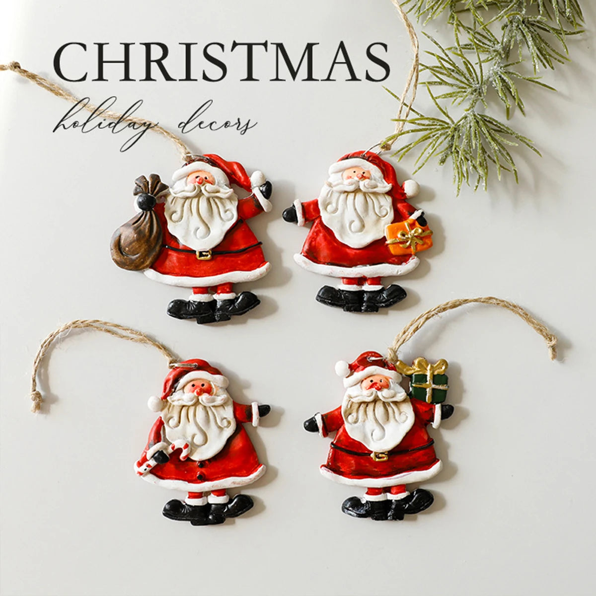 Resin Christmas DecorationsSanta Claus Snowman Ornaments Add Festive Atmosphere