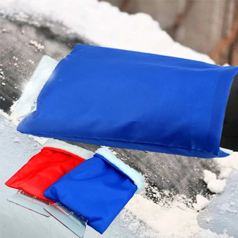 Winter Car Defrosting Warm Gloves De-icing Snow Shovel Plus Gloves Thickened Padded Icebreaker Universal Car Accessories