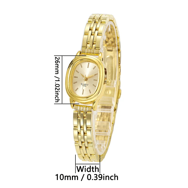 New Women's Watch, Trendy and Fashionable, Oval Steel Band Women's Watch, Simple and Versatile, Small Dial, Elegant Watch