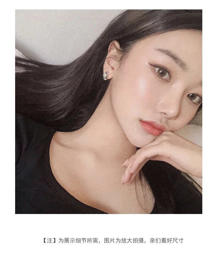 925 sterling silver retro Smile earrings new female niche design luxury premium earrings