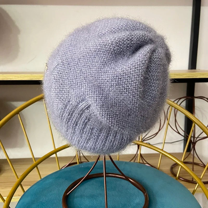 Winter Hats for Women Warm Thick Beanies Girls Outdoor Headwear Knitted Skulls Elastic New Striped Diamond Female Casual Hats