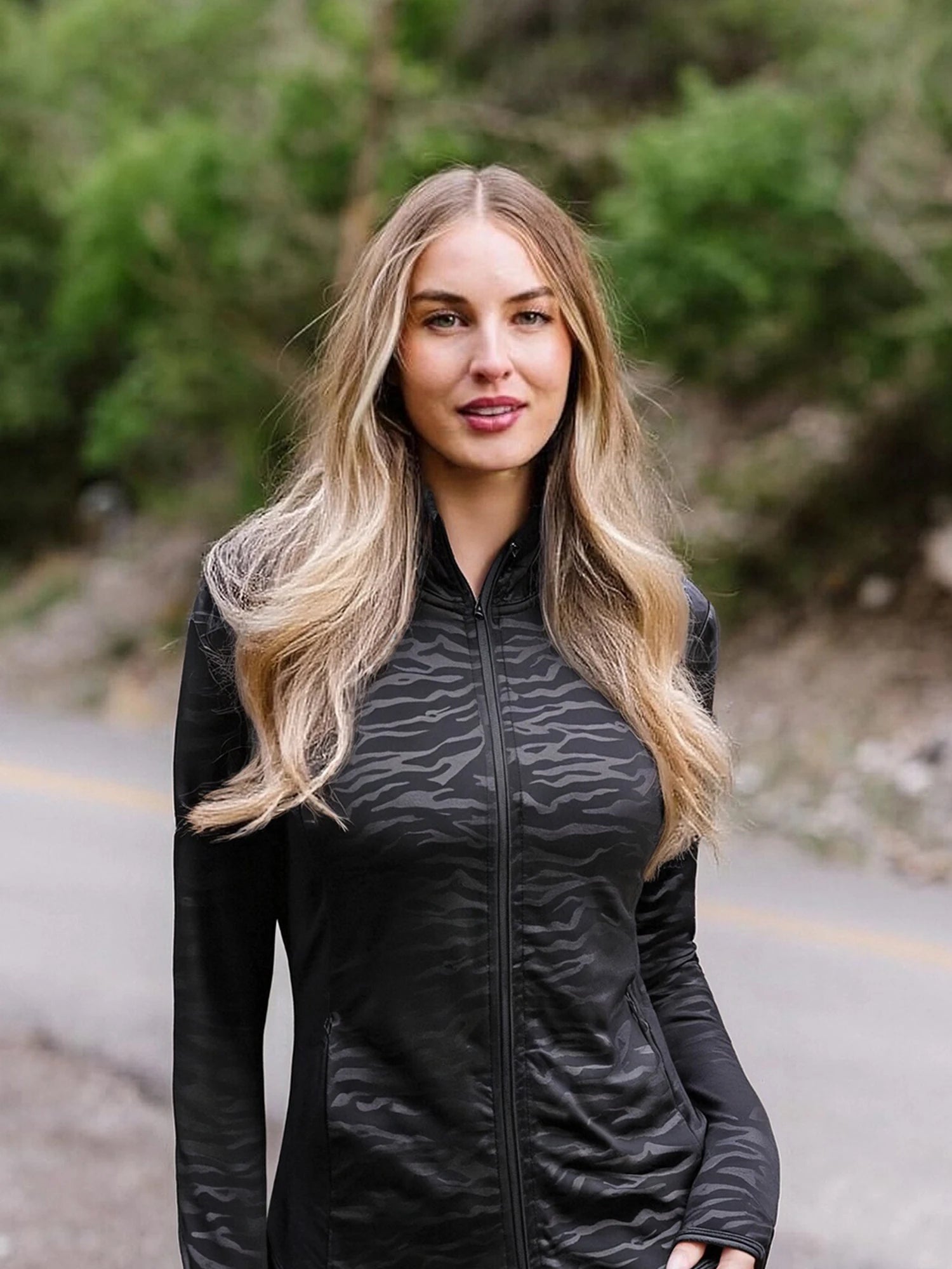 Womens Fashionable Jacket Daily Outdoor Quick Drying Breathable Casual Top Polyester Ammonia Fleece Knitted Fabric