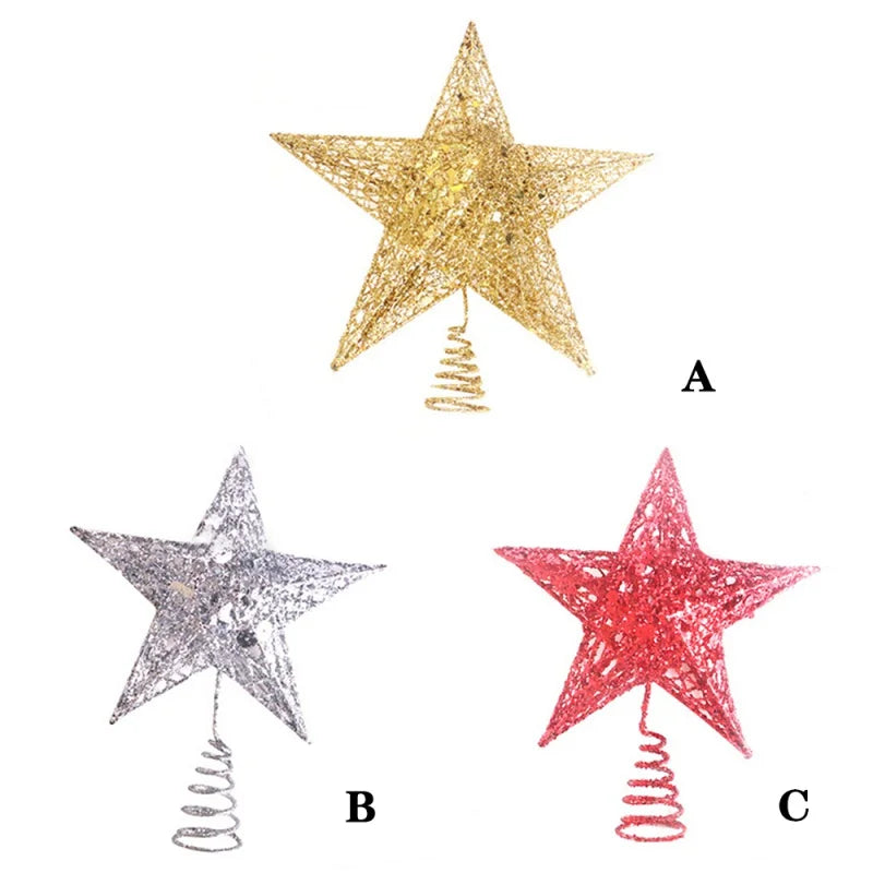 Christmas Tree Top Star Retro Traditional Star Decoration Diy Christmas Tree Top Decoration Durable Led String Lights Home Decor