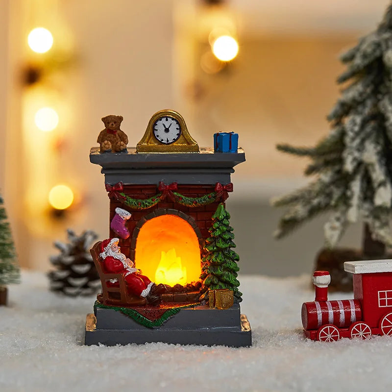 New Christmas resin ornaments Christmas gifts Santa Claus snowman night light holiday decoration ornaments holiday children's to