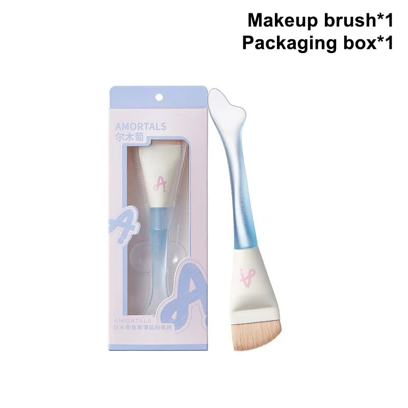 Makeup Ultra-Thin Brush Set Foundation Brush With Traceless Sponge Powder Soft Puff Angled Head Makeup Brush Beauty Tool