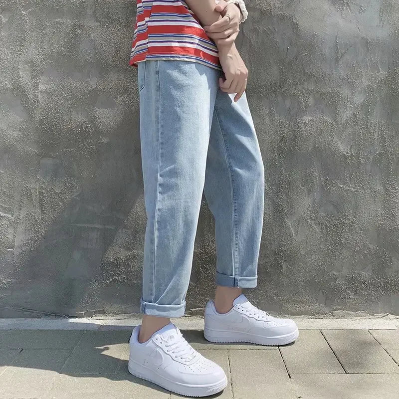 Men Jeans Male Trousers Simple Design High Quality Students Daily Casual Straight Denim Pants jeans for men clothing y2k jeans
