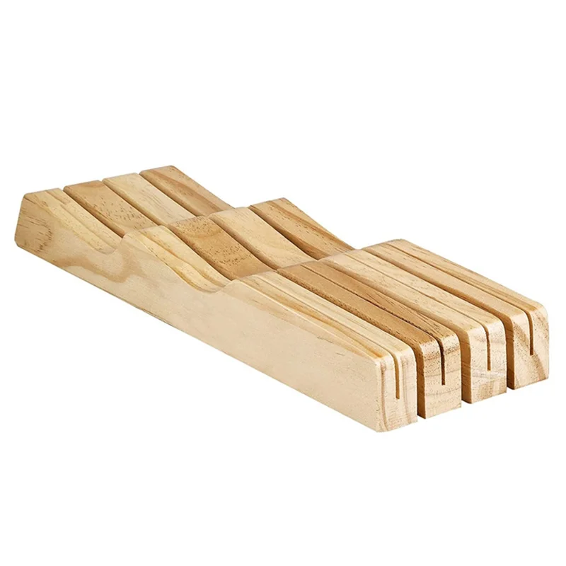 SOFT-Kitchen Drawer Knife Holder Knife Block Kitchen Drawer Organiser Storage Khaki Organizers