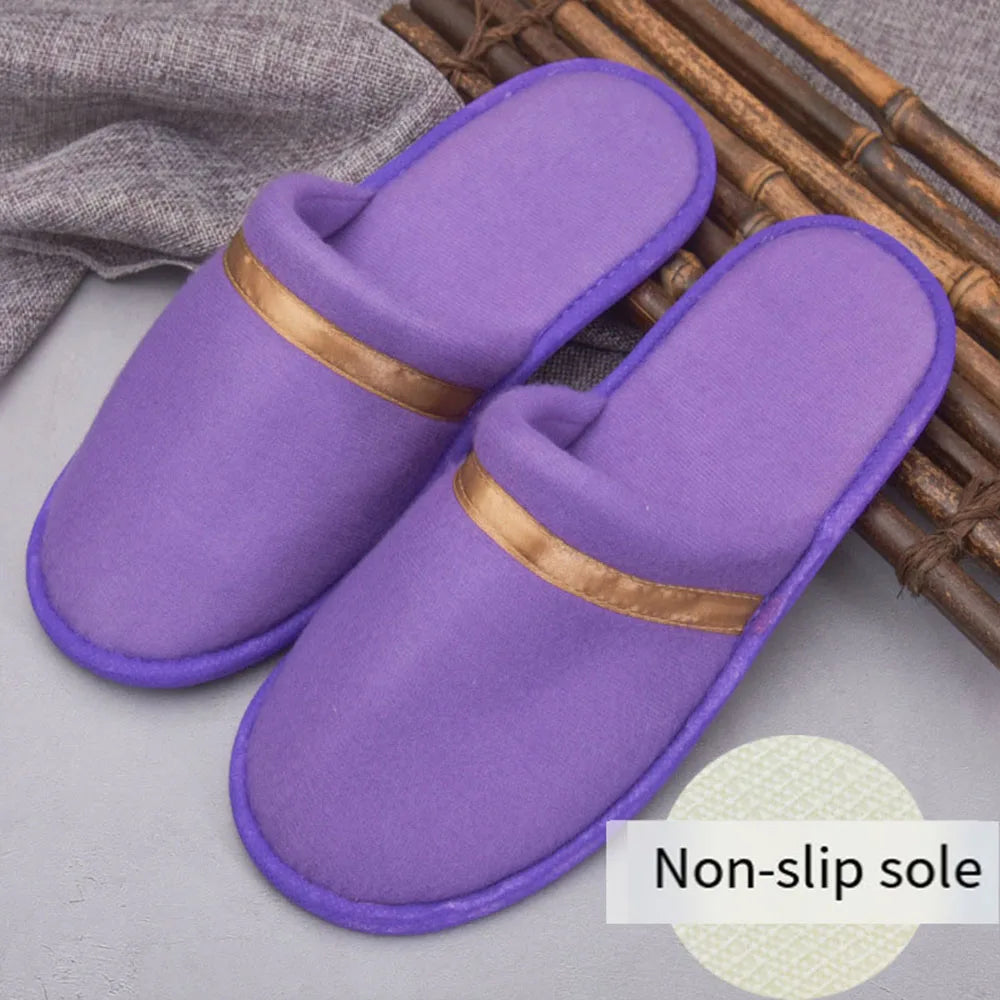 Winter Warm Plush Slippers For Women Men Hotel Guest Indoor Slippers Washable Non-slip Indoor Slippers Couple Bedroom Slipper