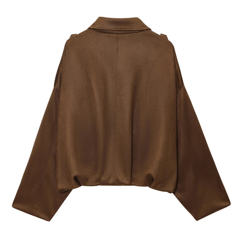 Women's Jackets Long Sleeve Women's Bomber Jacket Women's Cropped Jackets Pleats Street Wear Zip Up Jacket Outdoor Short Coats