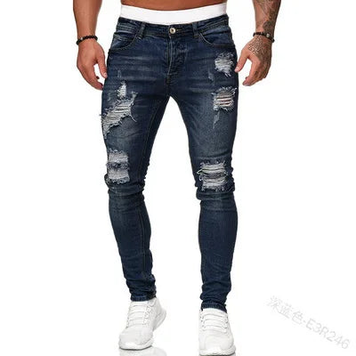 Mens Black Jeans Slim Fit Quality Gray Casual Male Jeans Pants Skinny Fit Men Pants Hip Hop Streetwear Cotton Denim Trousers