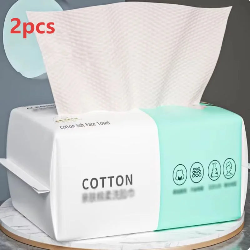 Reusable thickened face towel One pack of 100 pieces per pack Travel cleanser, wet and dry makeup remover, cotton soft fabric