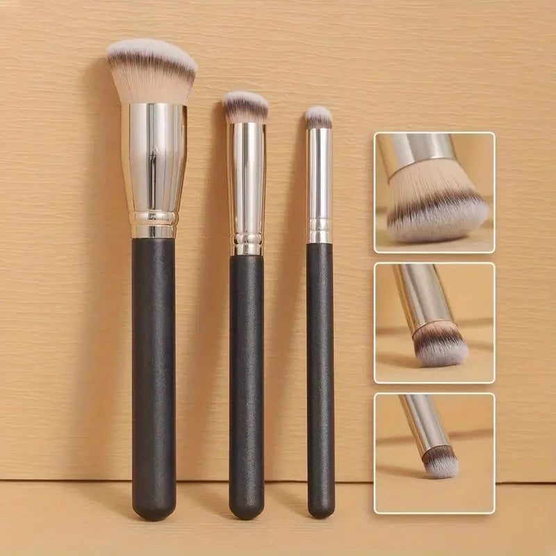 3/5 pcs Foundation Concealer Brush, Premium Contour Blusher Brushes, Flawless Under Eye Dense Face Makeup Brush For Blending