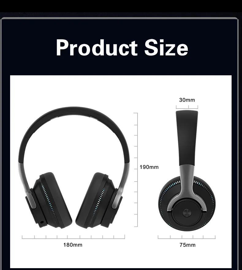 Bluetooth Headphone Wireless Earphone H2 Max Headsets Foldable Shock Bass Stereo Earbuds Support TF FM For Xiaomi iPhone Airpids