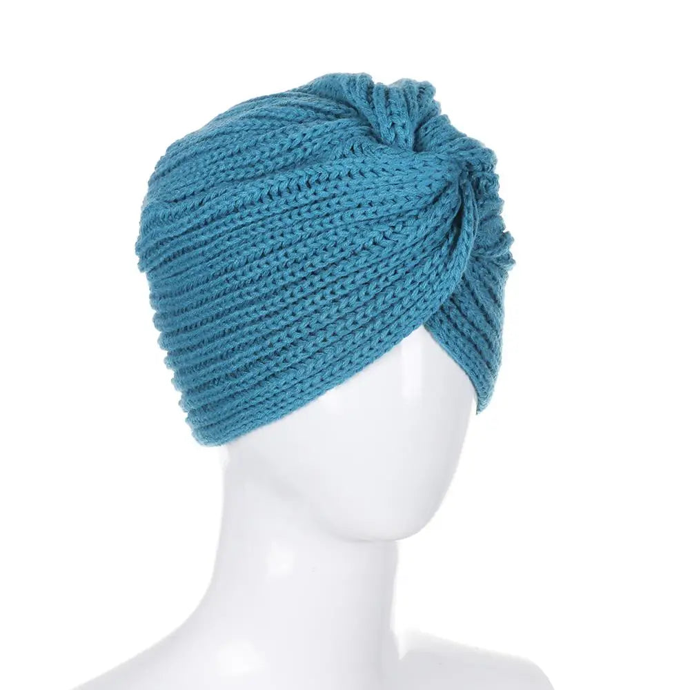 Autumn Winter Knitted Hair Accessories Croceht Beanies Twist Headwrap Hat Ladies Turban Women Felt Hat Head Wrap Caps