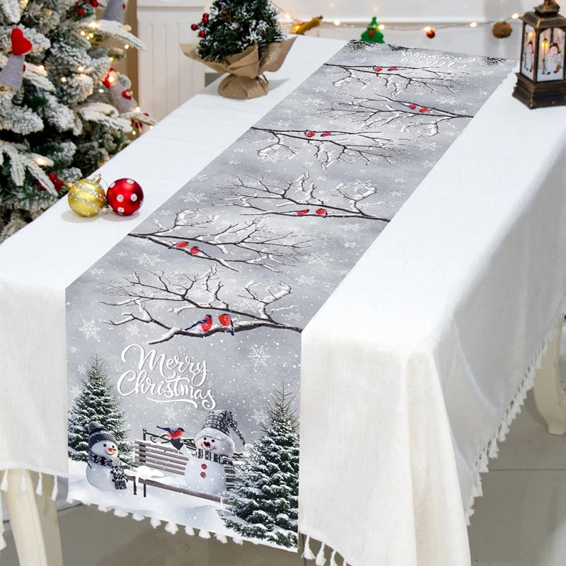 Christmas Table Runner Merry Christmas Decoration for Home Xmas Party Decor 2025 Navidad Notal Noel Ornament Happy New Year 2026
