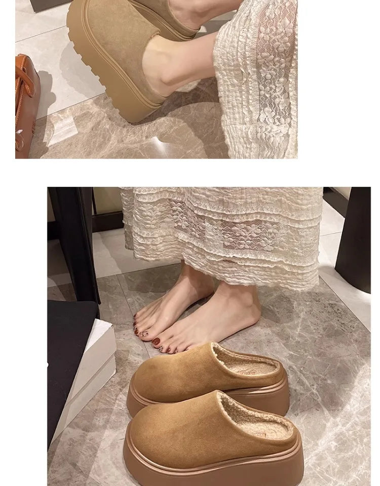 Shoes Woman 2025 House Slippers Platform Pantofle Cover Toe Winter Footwear New Slides Female Shoes Womens Slippers Outdoor Plat