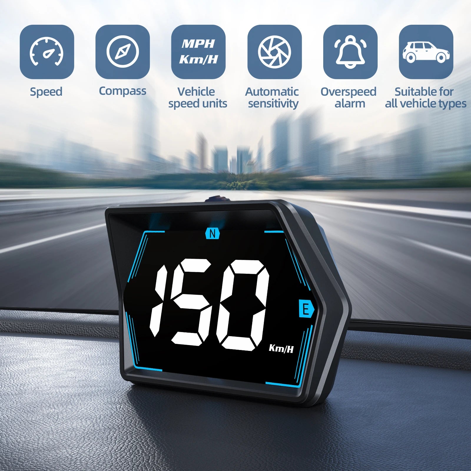 G20 GPS Display Car Digital Speedometer HUD Head-Up Display Eletronics Speed Alarm Gadgets Inteligent Compass For All Car Custom