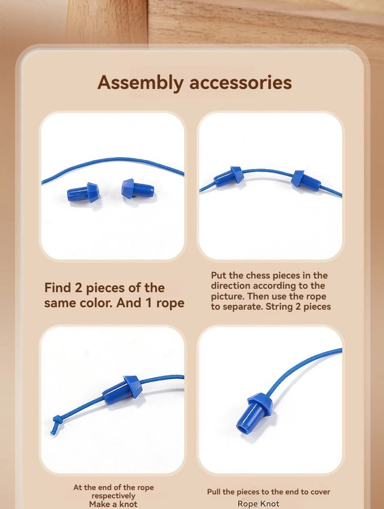 New Kid Rope Knots Puzzle  Board Game Color Line Twisted Connected Ropes Logic Thinking Table Game Parent Child Interactive Toy