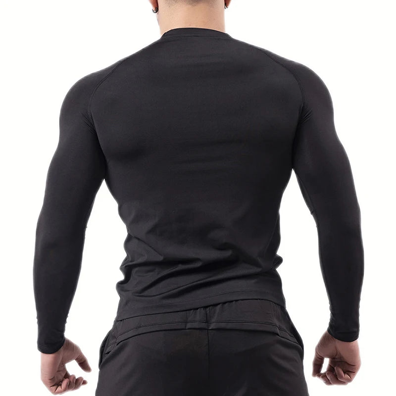Print Compression Shirts for Men Gym Workout Athletic Quick Dry Tshirts Tops Training Running Baselayers Undershirts Rash Guard