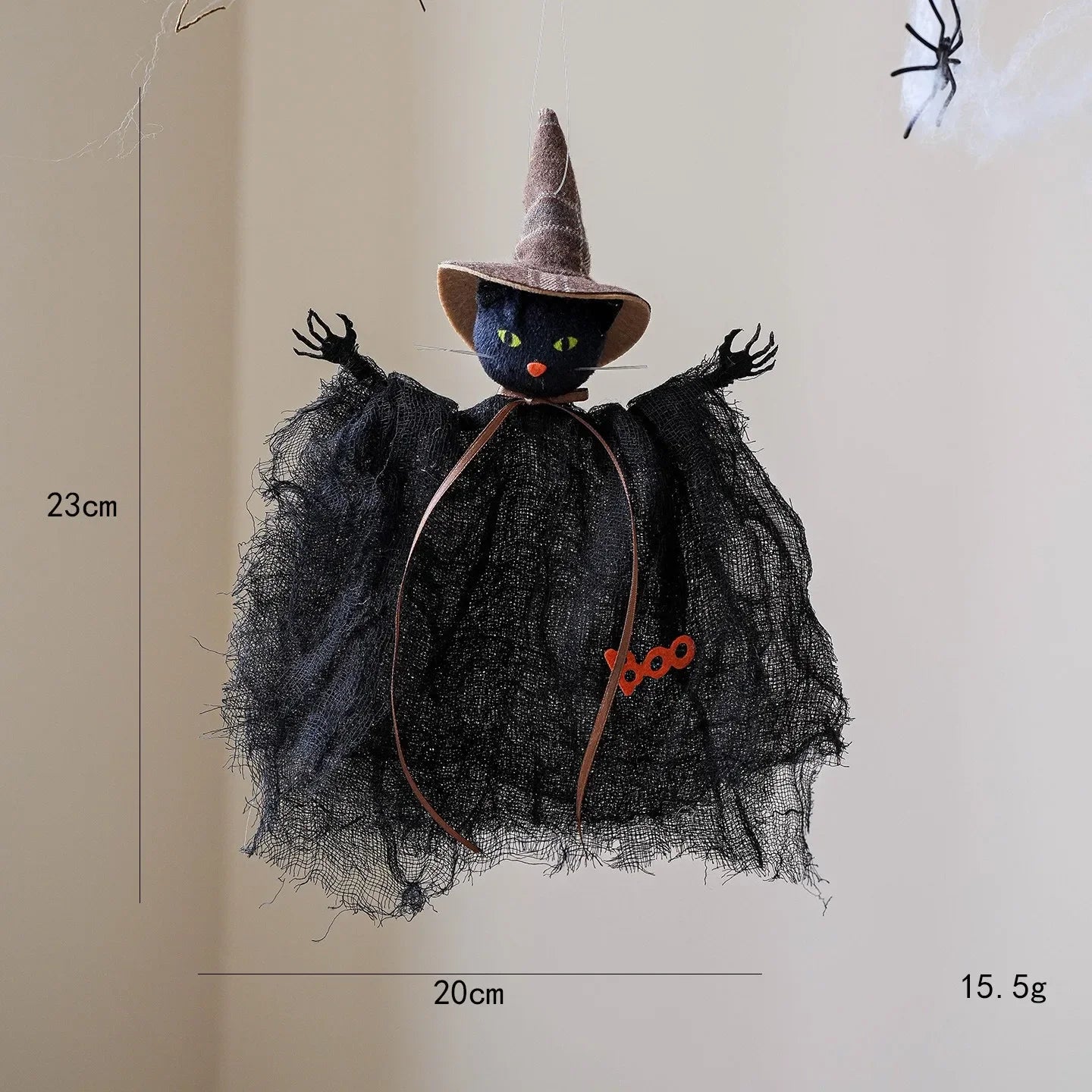 Halloween Party Decoration Mesh Pumpkin Boo Black Hat Witch Doll Ghost Pendants Happy Halloween Day 2025 Haunted House Favor