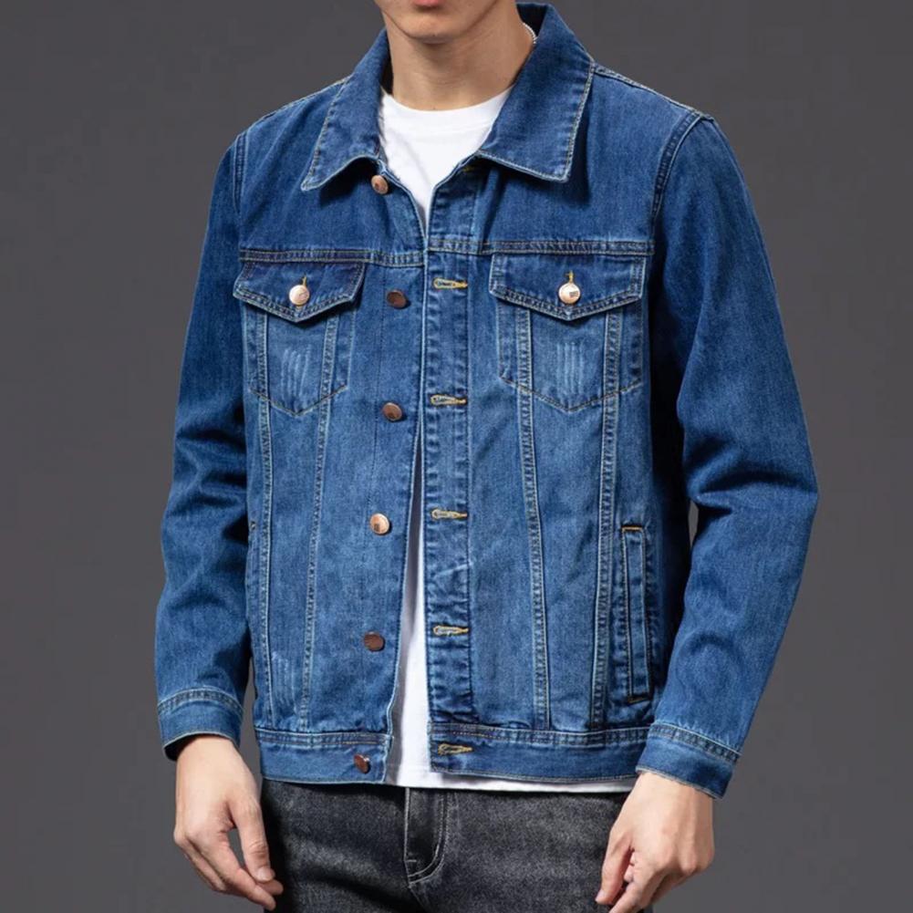 Denim Jackets for Men Coat Navy Blue Men Jacket Single-breasted Cardigan Denim Coat Male Jacket chaquetas hombre куртка мужская
