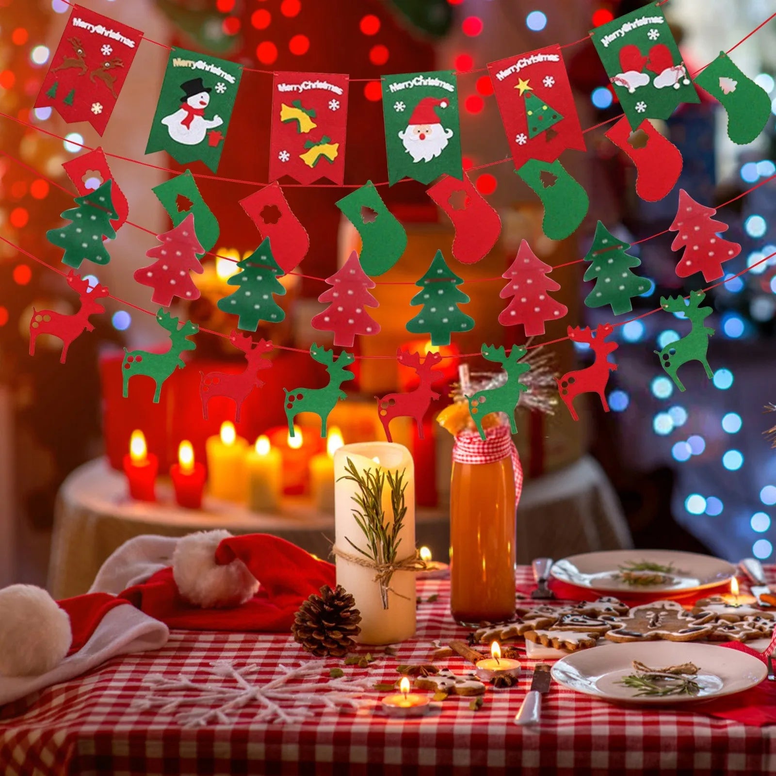 2024 Christmas Banner Garland Decor Merry Christmas Decoration Home Navidad Noel 2025 Christmas Ornaments Xmas Decor New Year