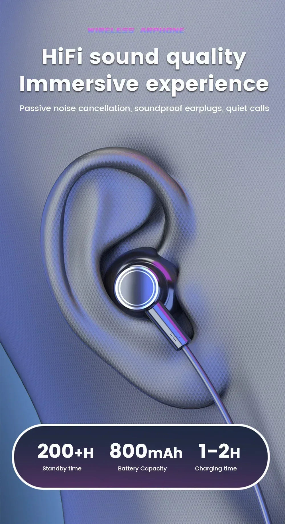 Wireless Bluetooth Earphones Neckband Headphones Gaming Stereo Sports Headset Halter Waterproof Magnetic Earbud with LED Display