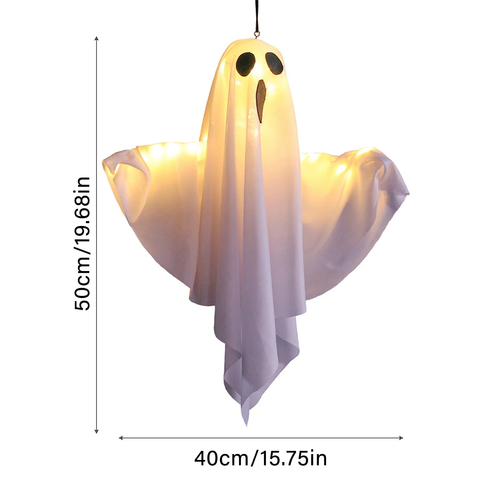 Halloween LED Ghost Lights Decorations Adjustable Hanging Spooky Decor for Halloween Party Home Outdoor Decoration