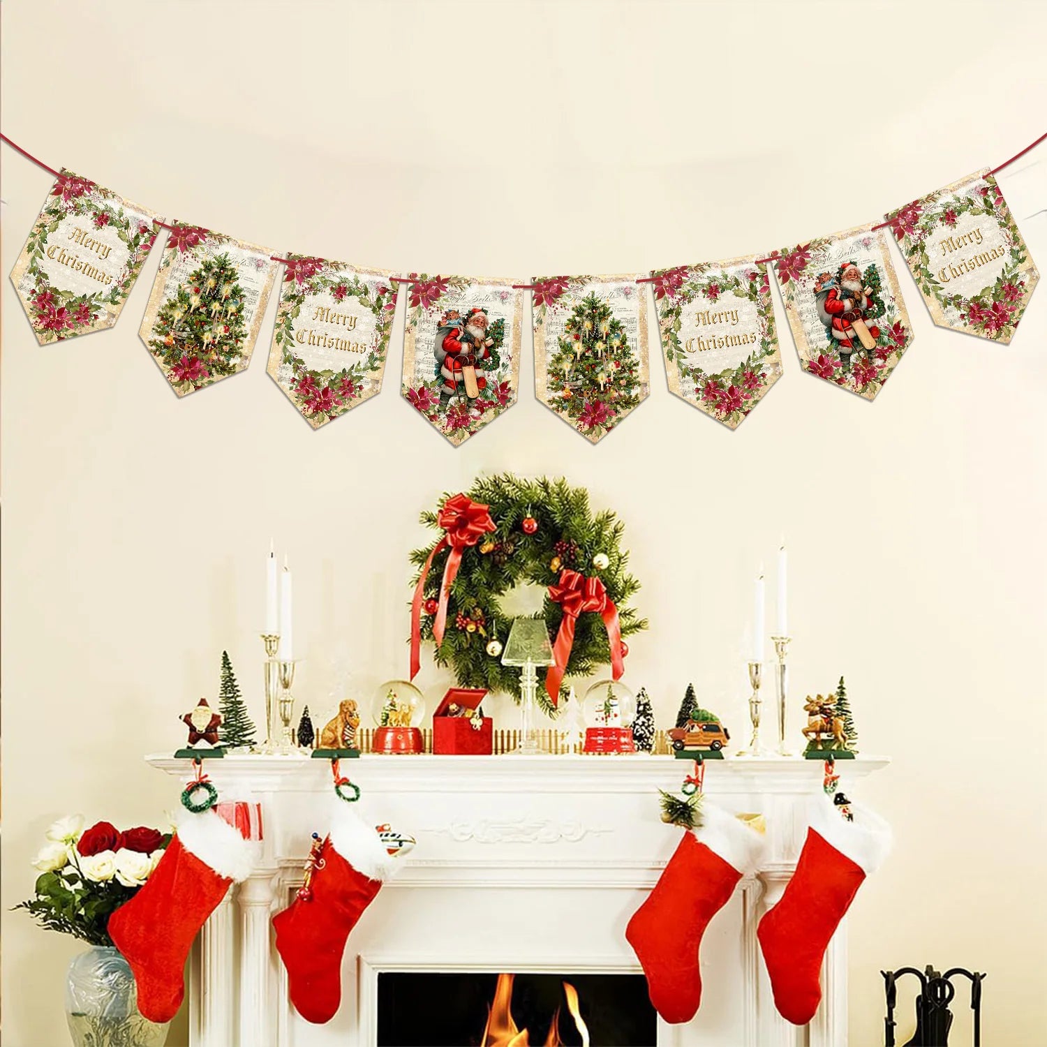 Merry Christmas Santa Decorate Christmas Wall 2026 New Year Decoration 2025 Christmas Decoration