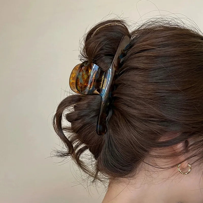 Women Acetate Leopard Hair Claw Hair Claws Chic Barrettes Crab Hairpins Styling Clips Girls Lady Headwear Hair Accessories