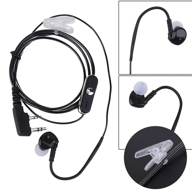 2 Pin In Ear Earphone Walkie Talkie Headphones Sports Headset PTT MIC for BAOFENG UV5R 888S KENWOOD Retevis HYT Radio L3FE