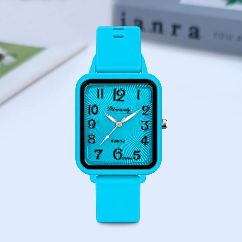 Watches for Women Rectangle Digital Watch Simple Women Quartz Wrist Watch Silicone Strap Lady Clock Relogio Feminino Reloj Mujer