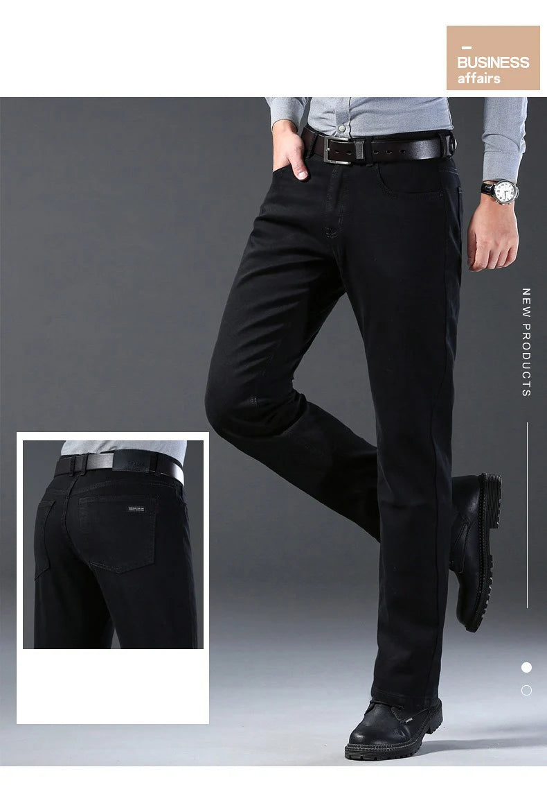 Men Classic Advanced Fashion Brand Jeans Jean Homme Man Soft Stretch Black Biker Masculino Denim Trousers Mens Pants Overalls