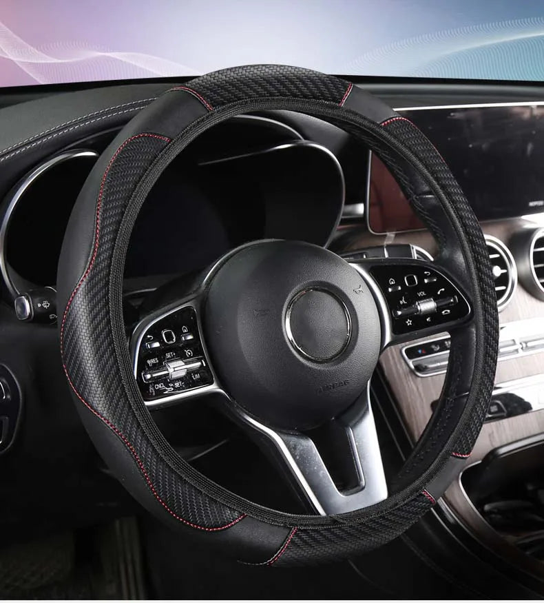 Non-inner-ring Automobile Steering Wheel Cover Leather Four Seasons for Spring Summer Autumn Winter for Men and Women