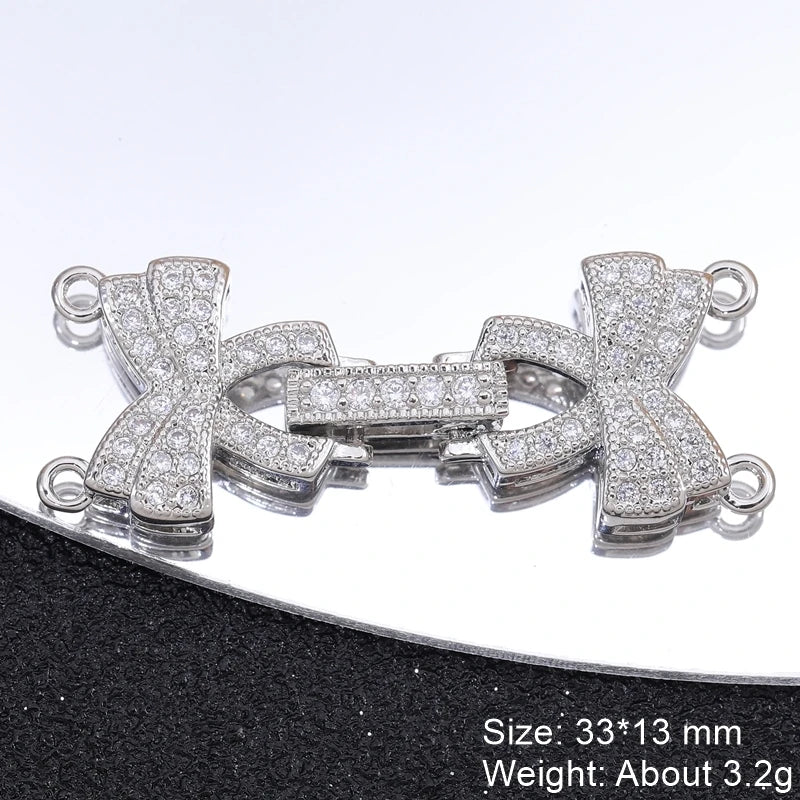 Juya 18K Gold Silver Plated Wedding Decorations Connect Fastener Closure Clasps Accessories For DIY Beads Pearls Jewelry Making