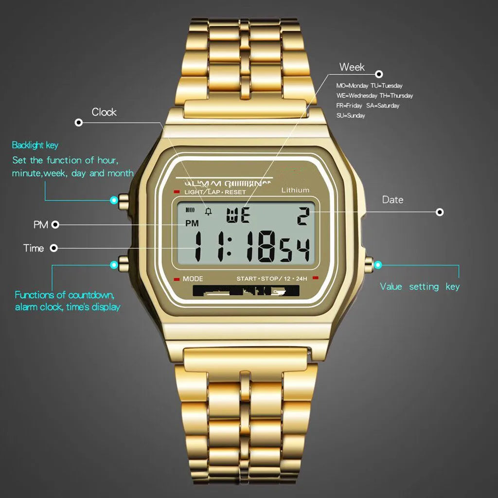 Women Men Watch Vintage LED Digital Sports Watches for Women Electronic Digital Wristwatches Gift Reloj Mujer Relogio Feminino