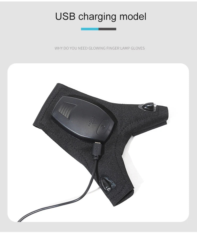 Rechargeable Led Flashlight Glove Gift for Dad Boyfriend Husband Lights Car Guy Cool Gadgets Tools for Fishing Camping Repair